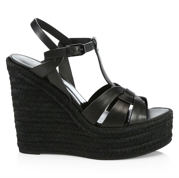 YSL Ttibute Espadrille Wedge Sandals Saint Laurent - Picture 3 of 6